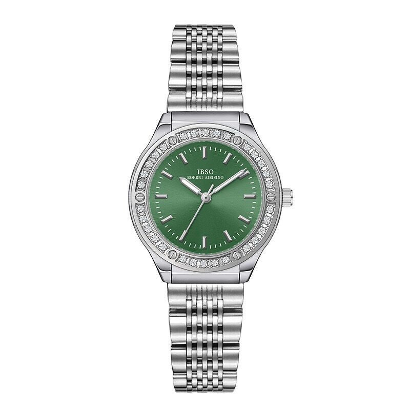Crystal Shine Green Quartz Watch