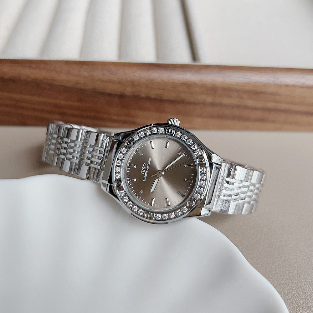 Crystal Shine Silver Quartz Watch