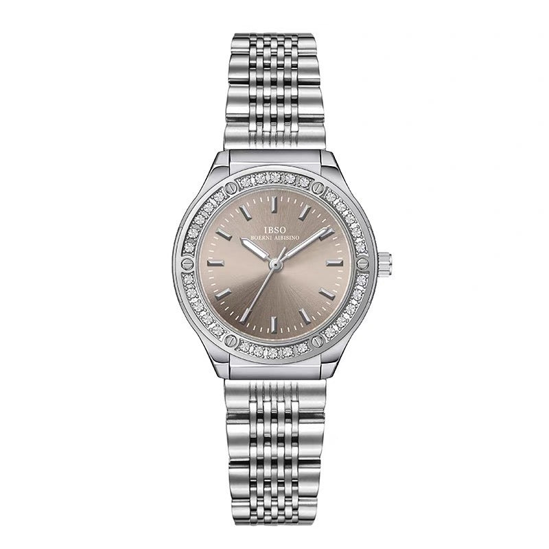 Crystal Shine Silver Quartz Watch