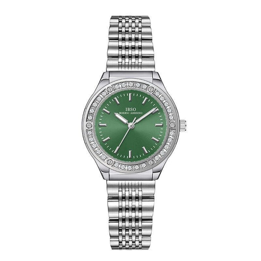 Crystal Shine Green Quartz Watch