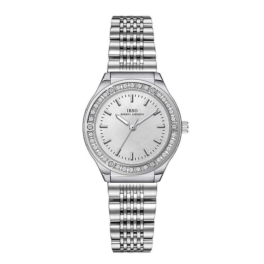 Crystal Shine Silver Quartz Watch
