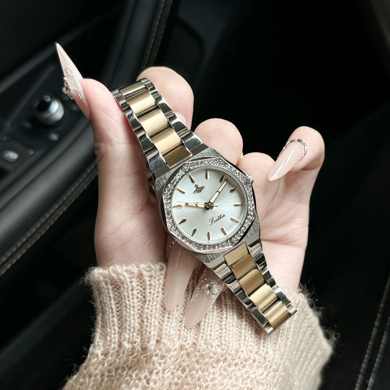 Octagon Sparkle Two - Tone Quartz Watch