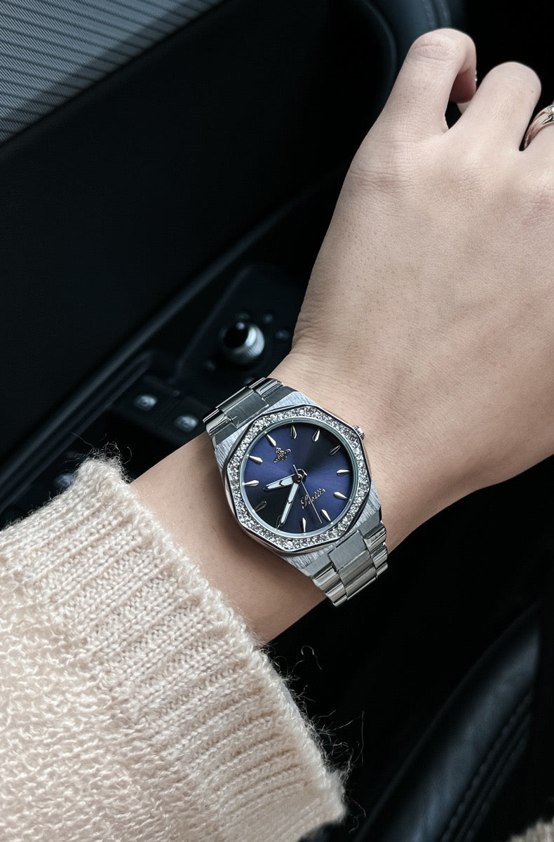 Octagon Sparkle Navy Quartz Watch