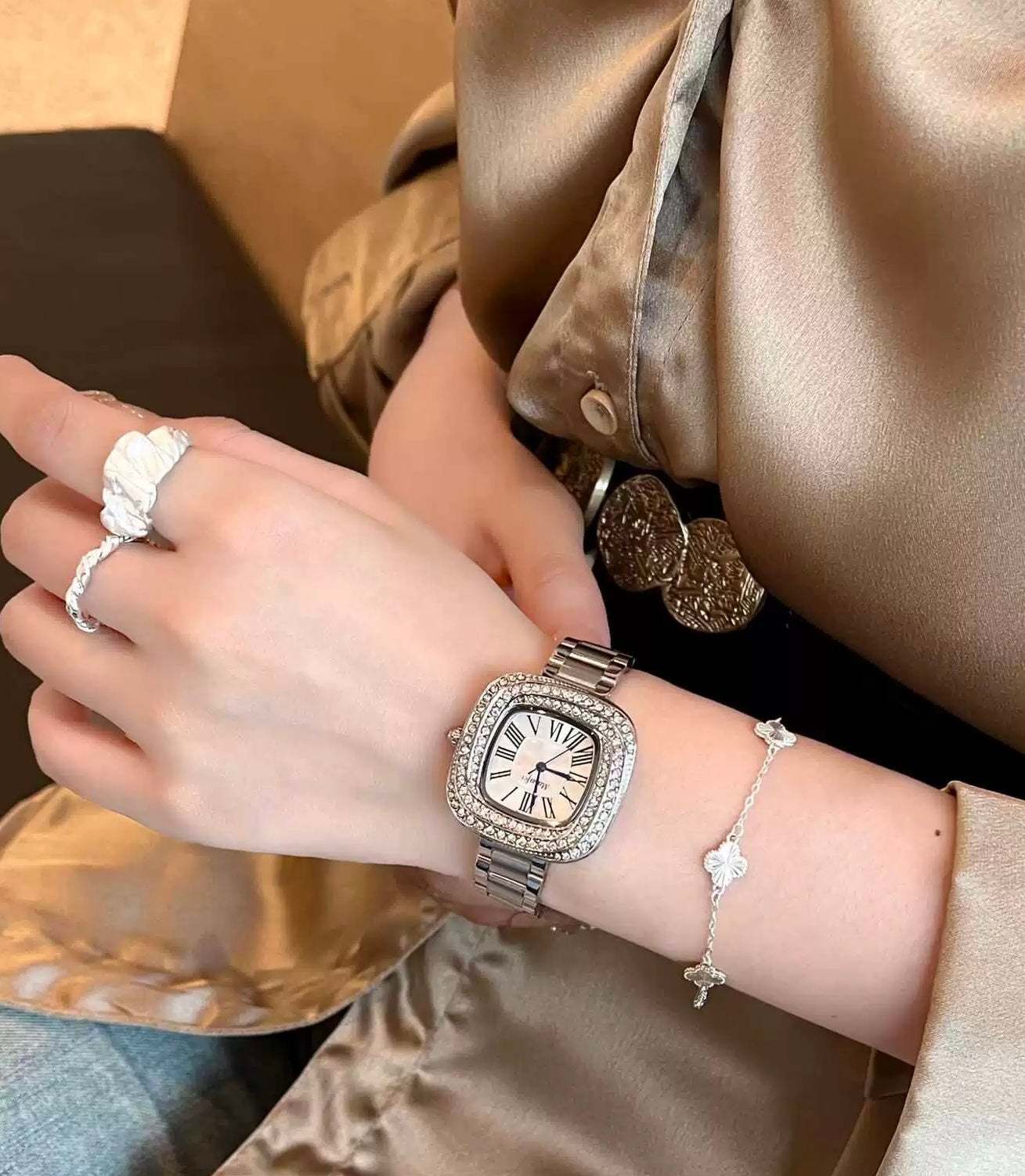 Stellar Glitz Square Quartz Watch